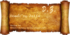 Domány Zella névjegykártya